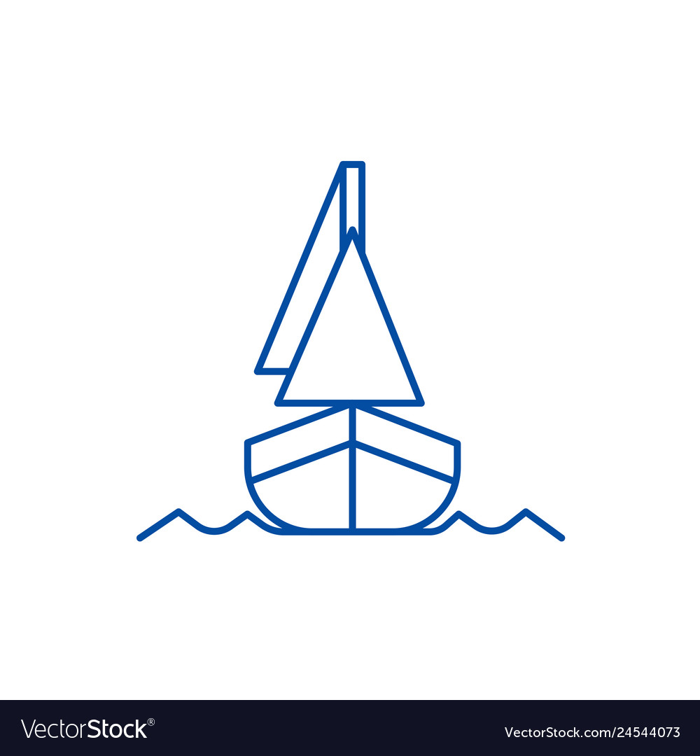 Yacht front veiw line icon concept