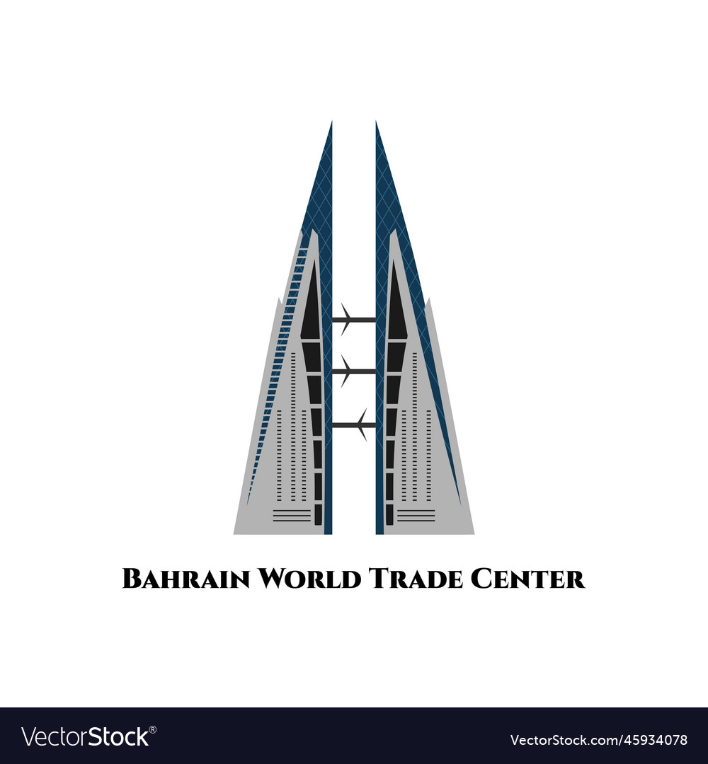 Bahrain world trade center twin tower complex Vector Image