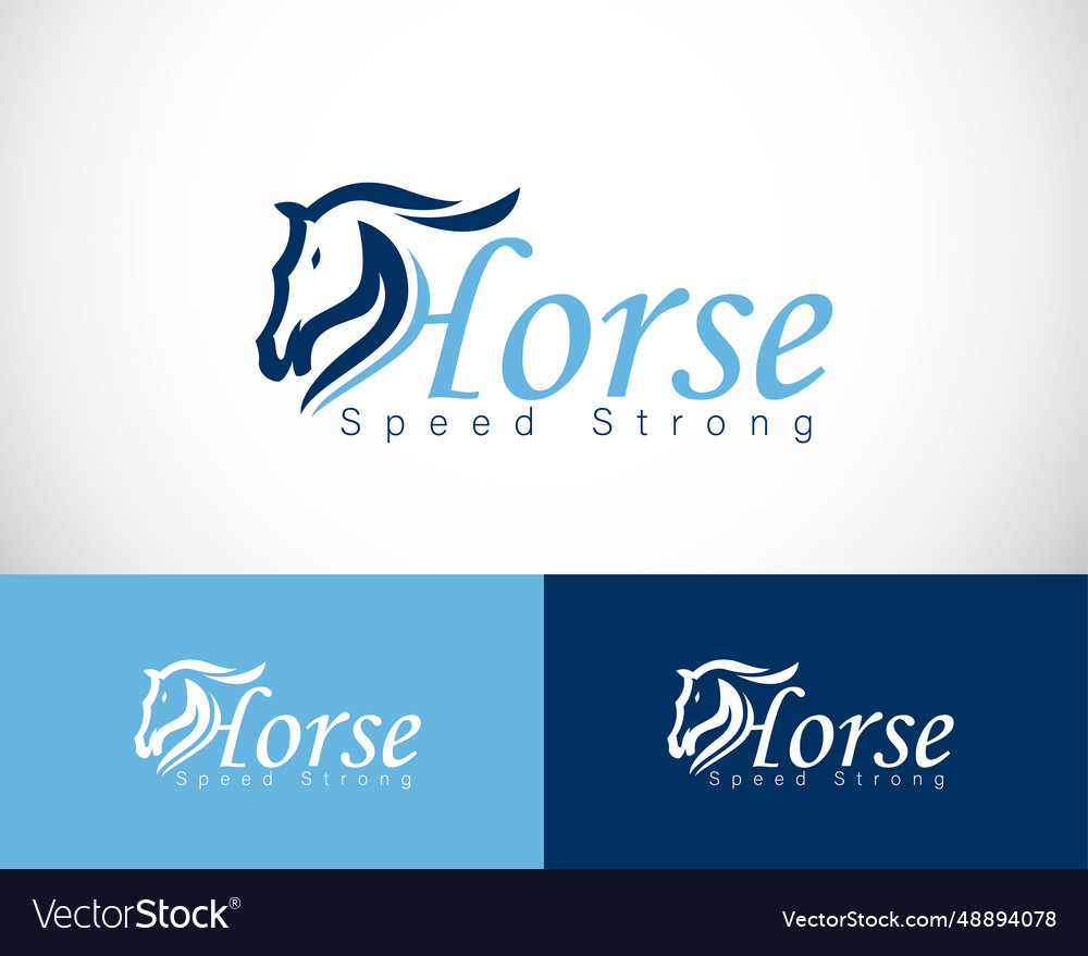 Horse logo creative run speed sign symbol letter h