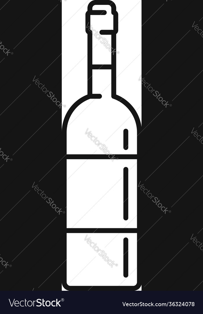 Italian wine bottle icon outline style Royalty Free Vector