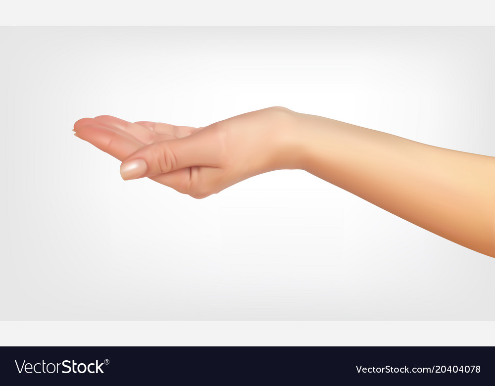 Realistic 3d silhouette of hand asking