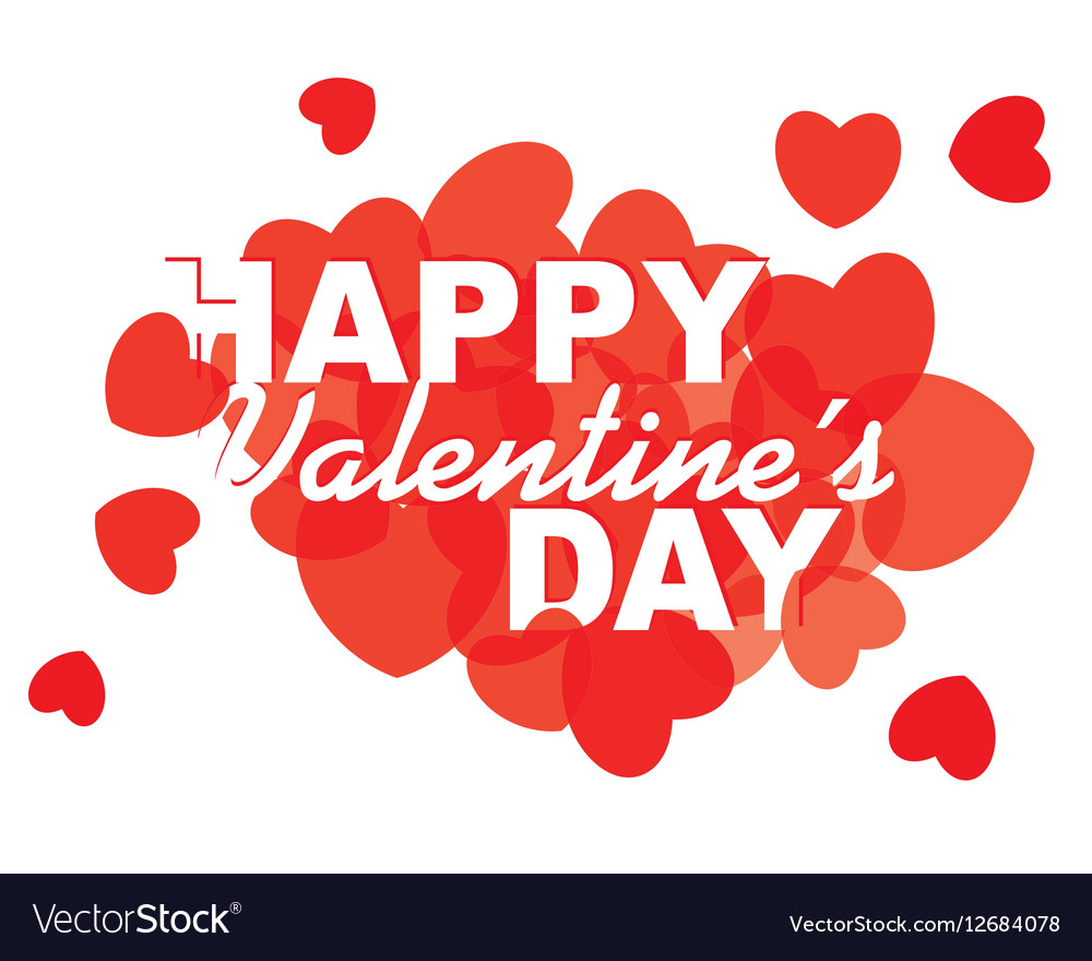 Valentines day card design with hearts Royalty Free Vector