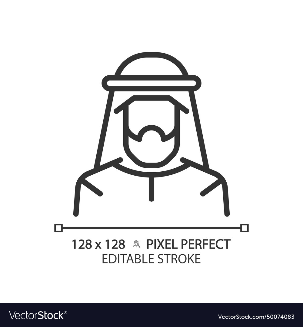 Arabic kandura man linear icon Royalty Free Vector Image