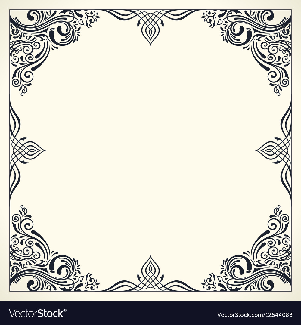 Calligraphic Border Frame Design Template Vector Image