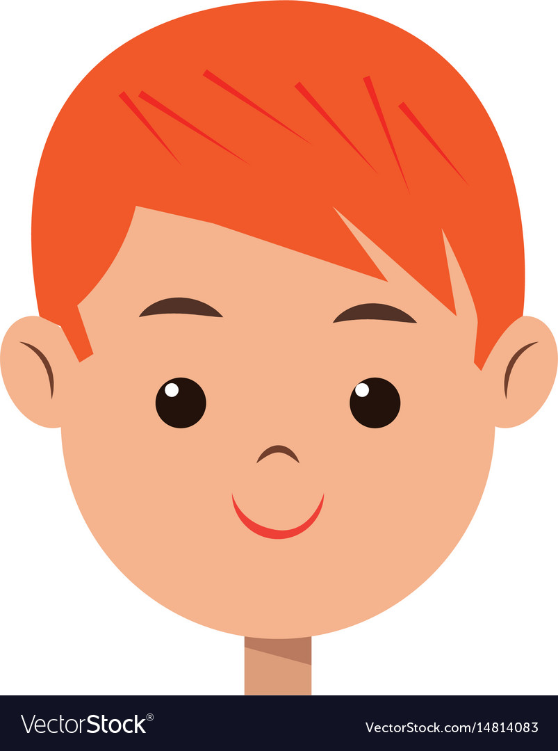 Cartoon character face boy children Royalty Free Vector