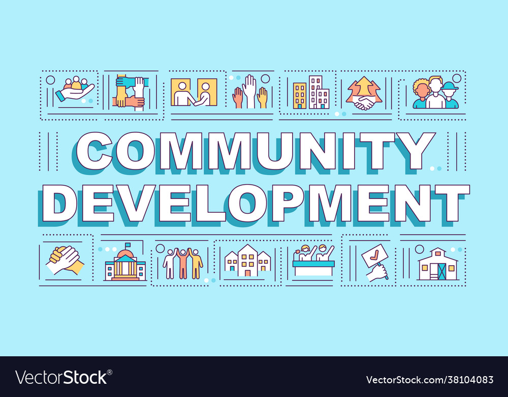 Community development word concepts banner vector image Community development word concepts banner