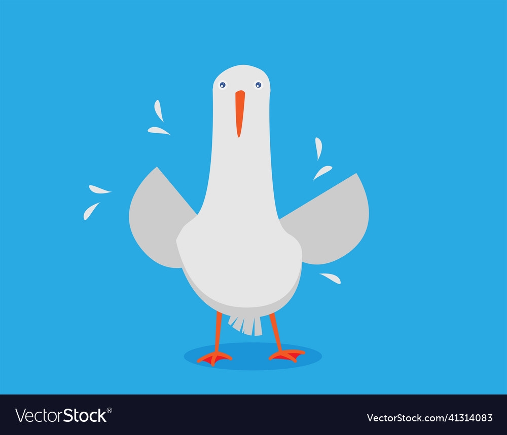 Cute Bird Flat Design Royalty Free Vector Image