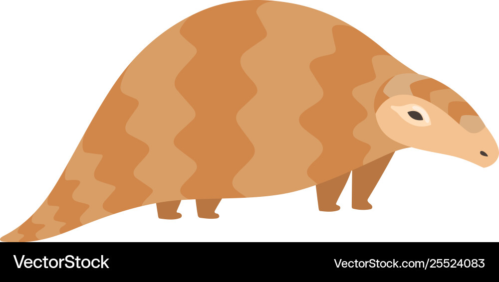 Cute Pangolin Animal Side View Cartoon Royalty Free Vector