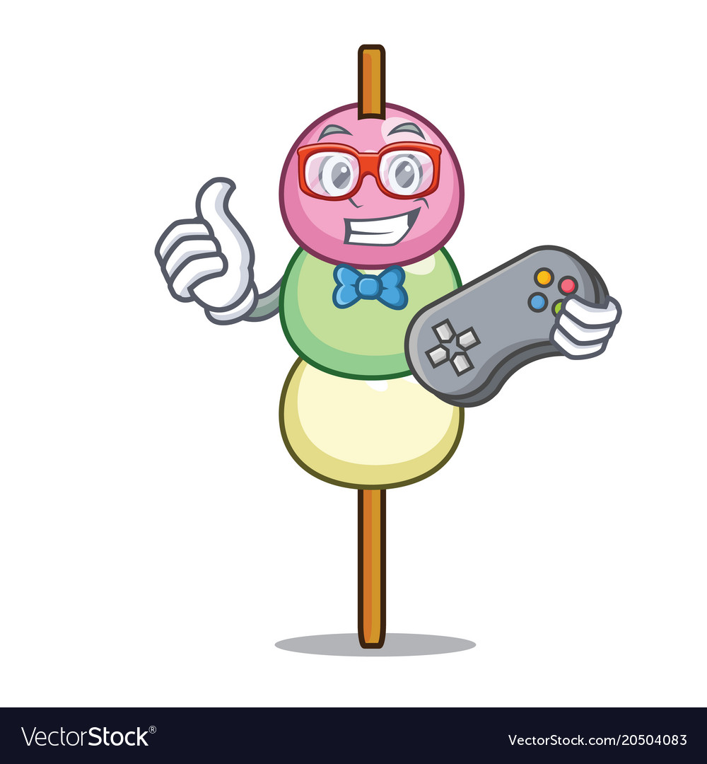 Gamer dango mascot cartoon style