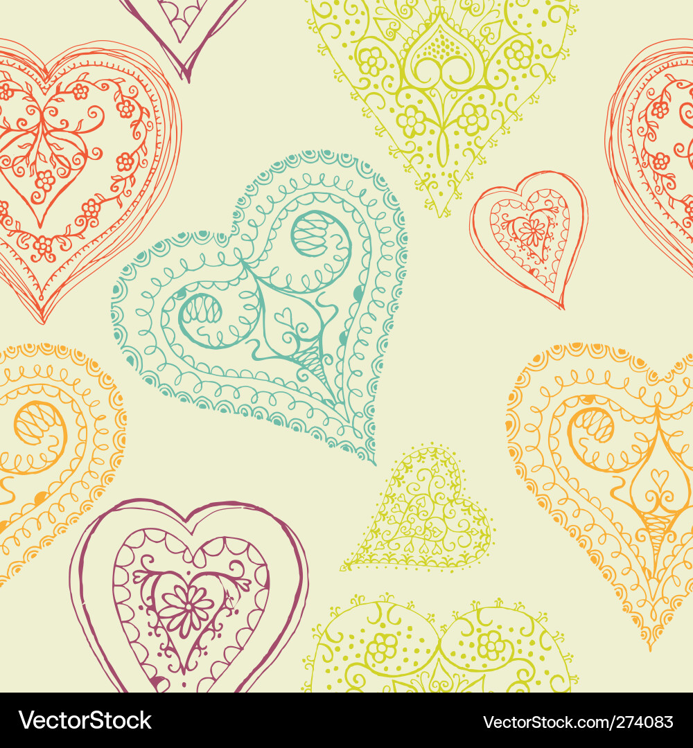 Hearts seamless pattern Royalty Free Vector Image