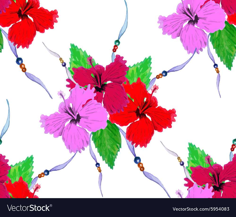 Hibiscus pattern Royalty Free Vector Image - VectorStock