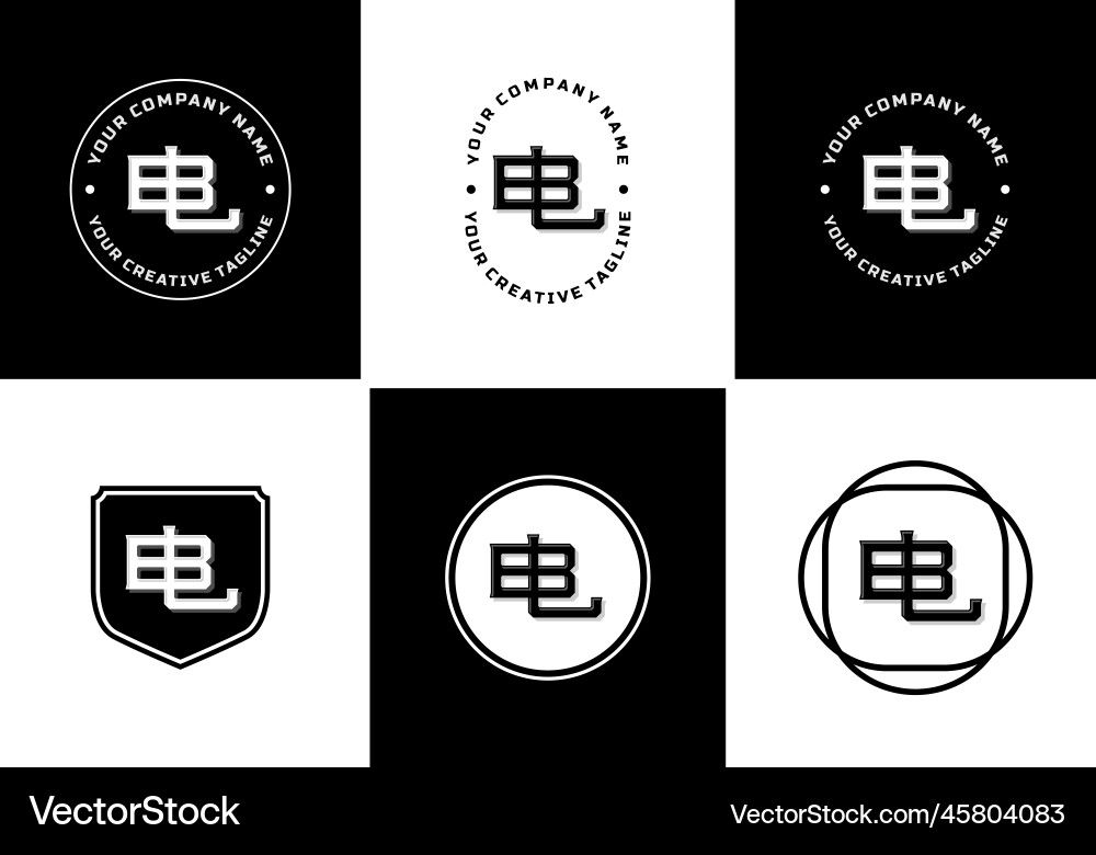 Letters bl or lb monogram template logo initial Vector Image