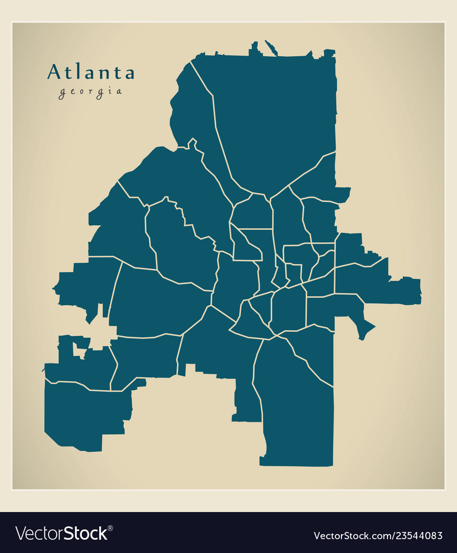 Modern city map - atlanta georgia of the usa