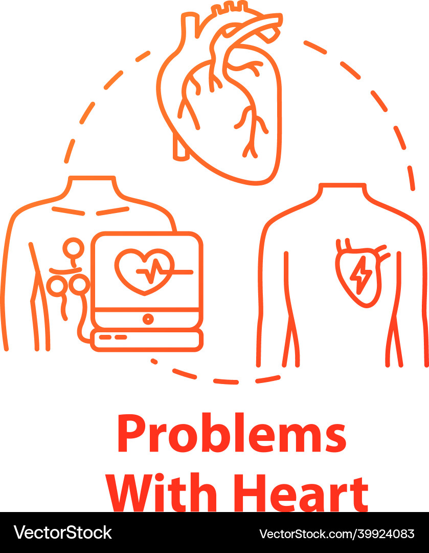 Problems with heart concept icon attack Royalty Free Vector