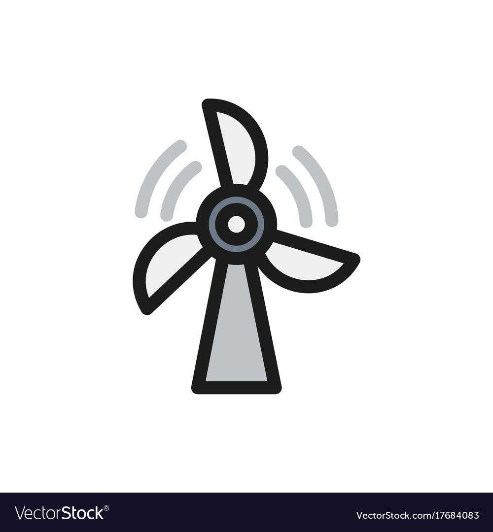 Wind power icon on white background