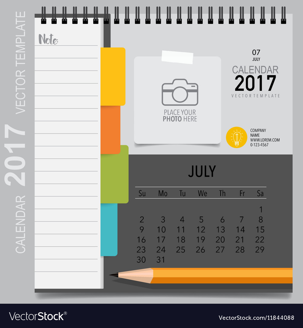 2017 calendar planner design monthly