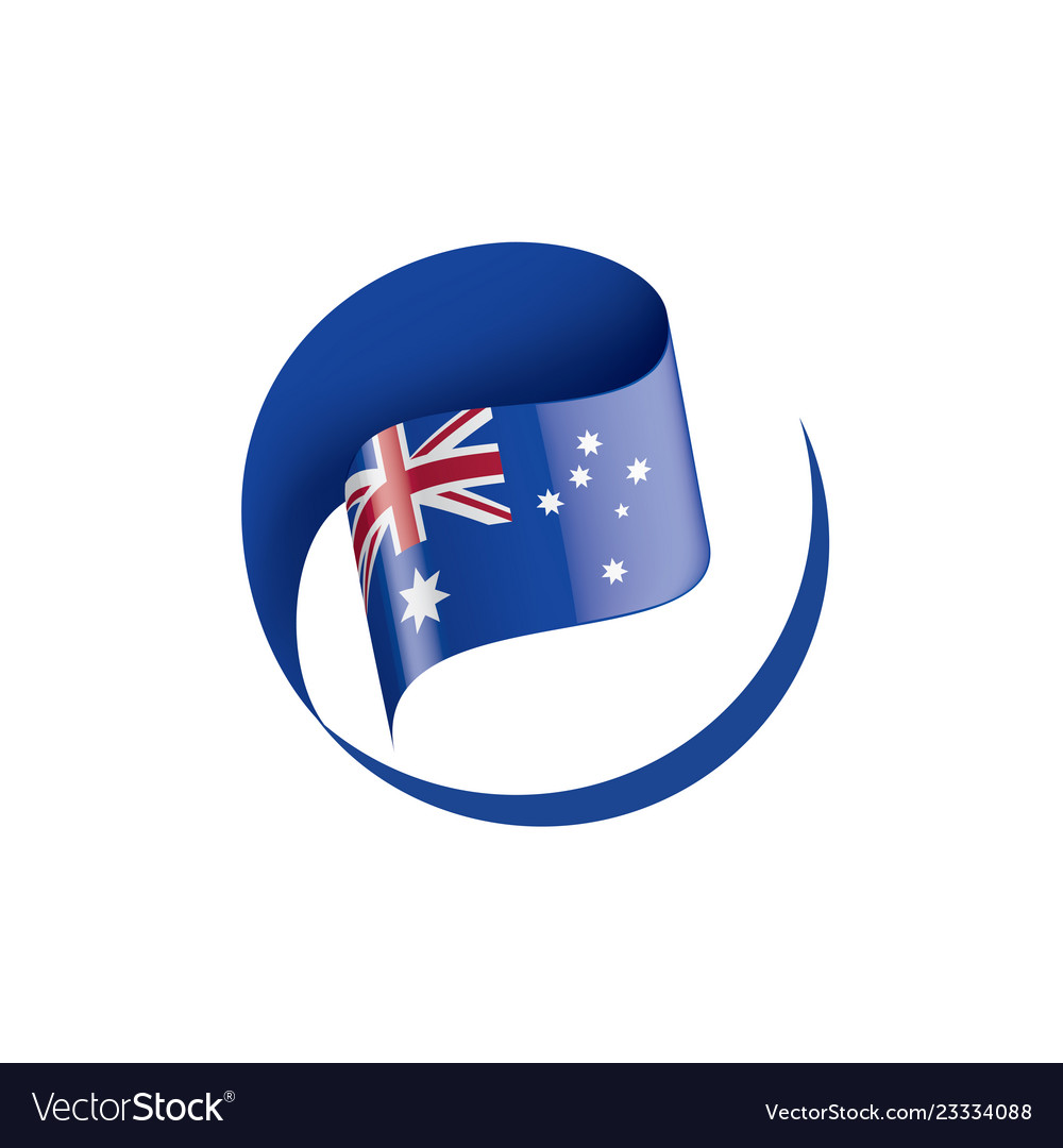 Australien Flagge auf einem weißen