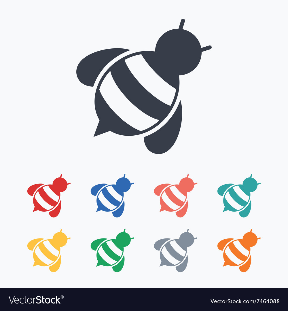 Bee sign icon honeybee or apis symbol