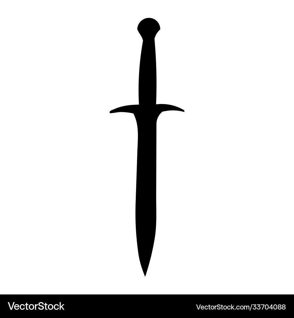 Black silhouette a weapon sword saber Royalty Free Vector