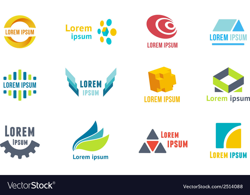 Business emblems icons Royalty Free Vector Image