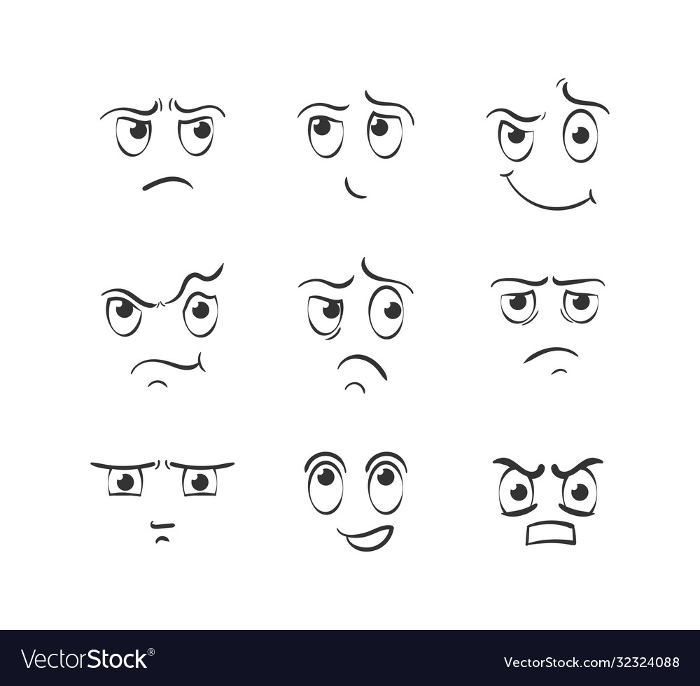 Cartoon face emotions