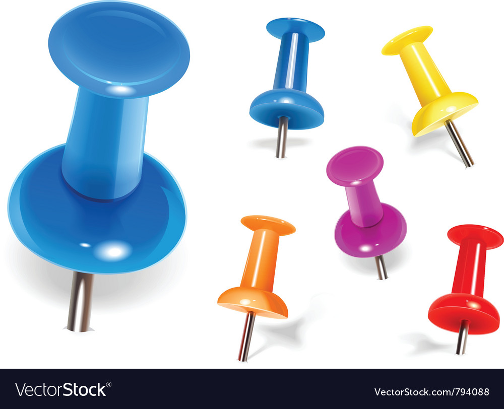 Color Pins Royalty Free Vector Image Vectorstock