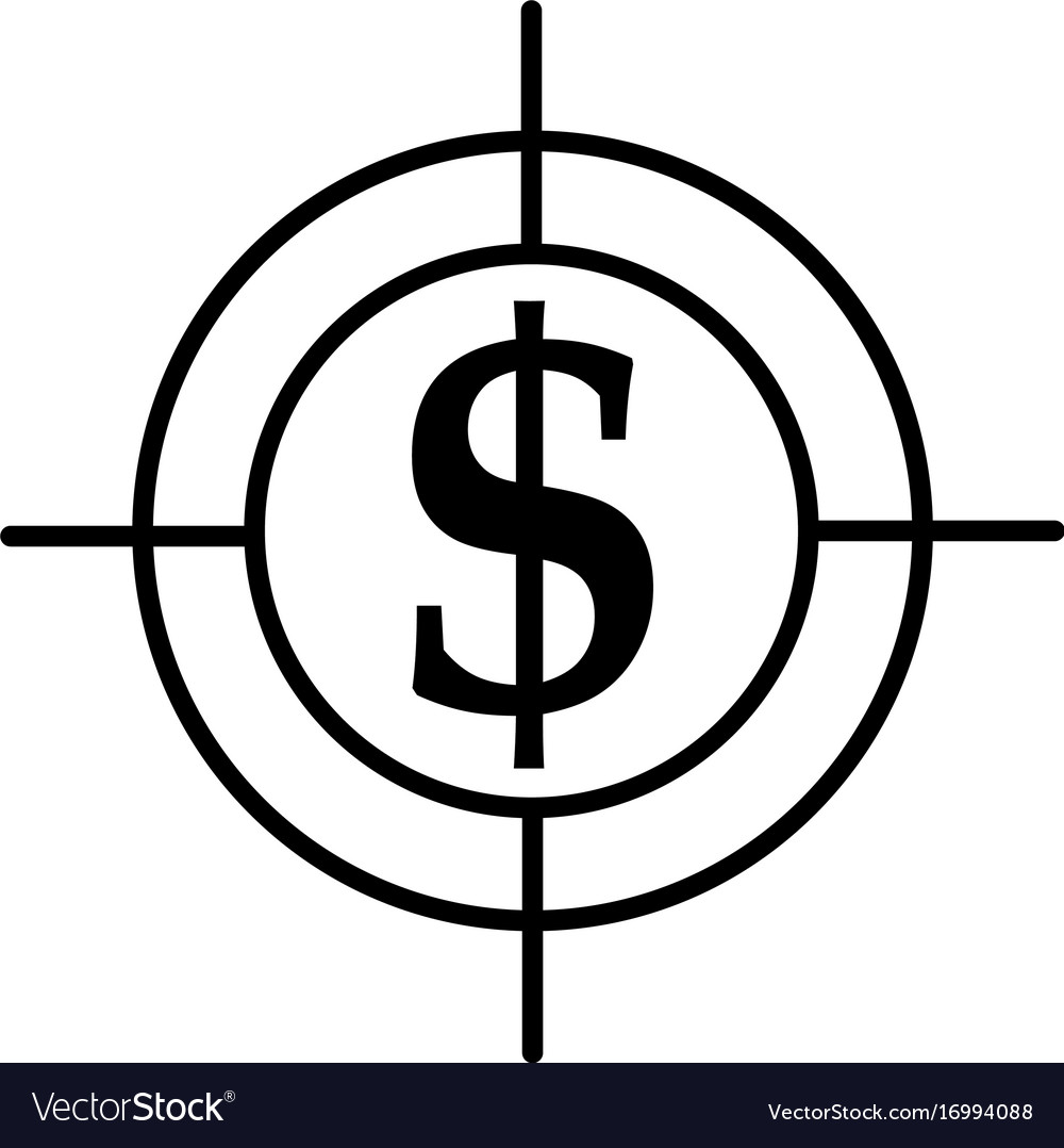 Money target dollar icon Royalty Free Vector Image