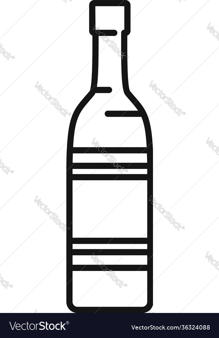 Quality wine bottle icon outline style Royalty Free Vector