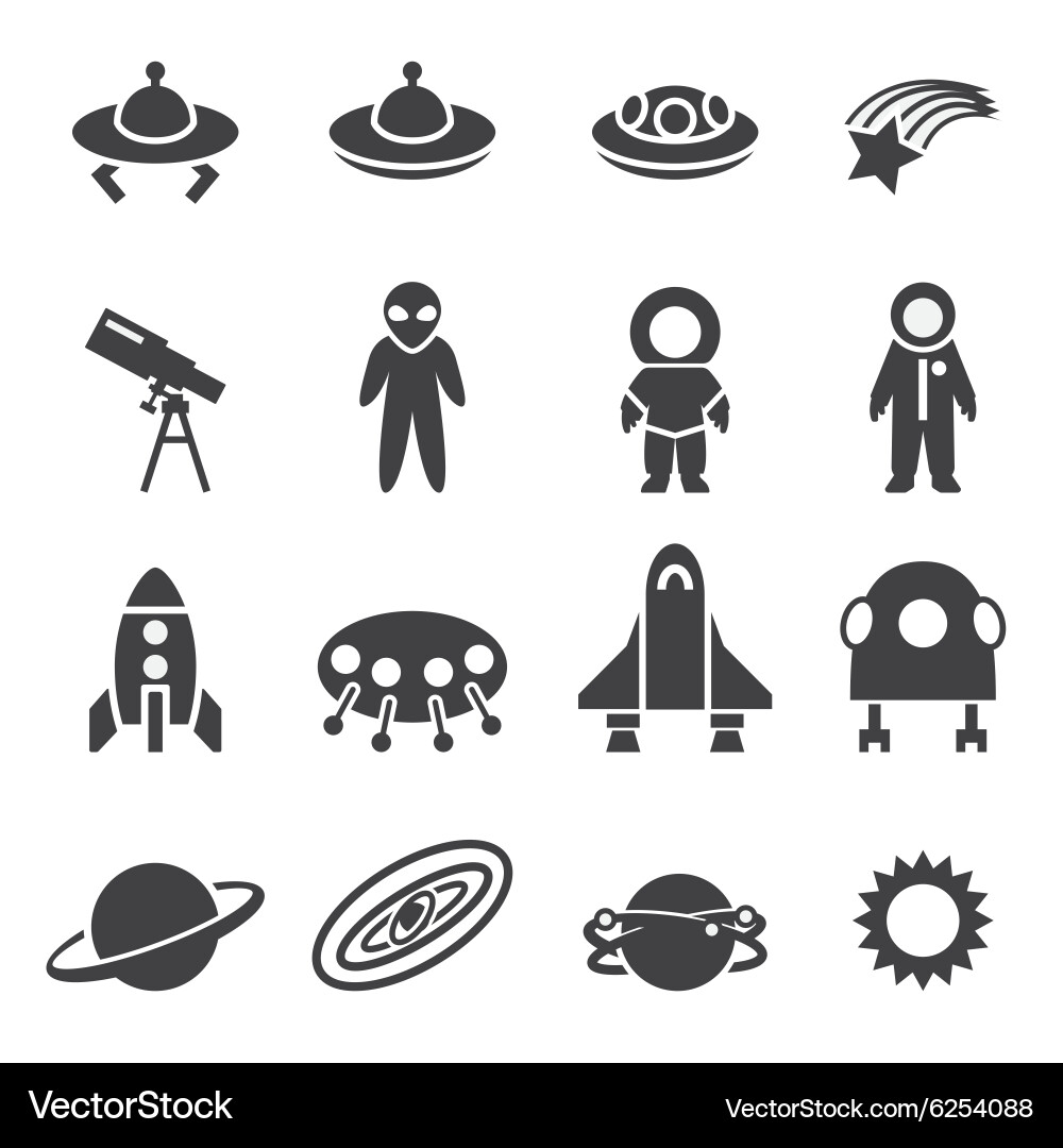 Space icon set Royalty Free Vector Image - VectorStock