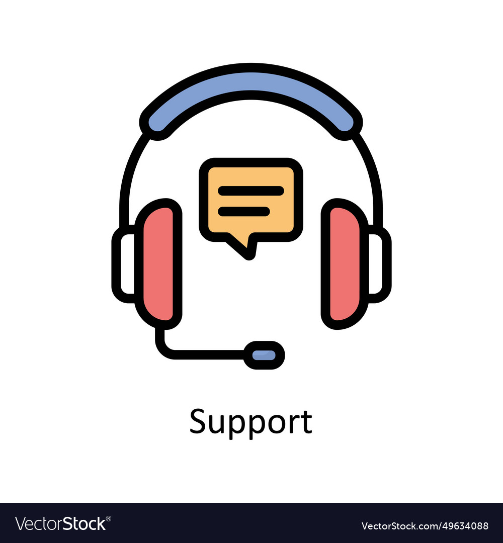 Support Filled Outline Icon Design Illust Vector Image