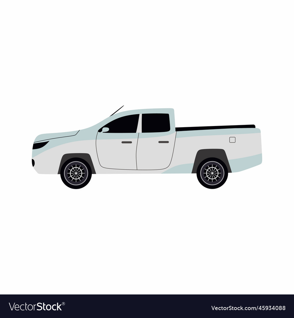 White double cabin pick up car suv vehicle urban