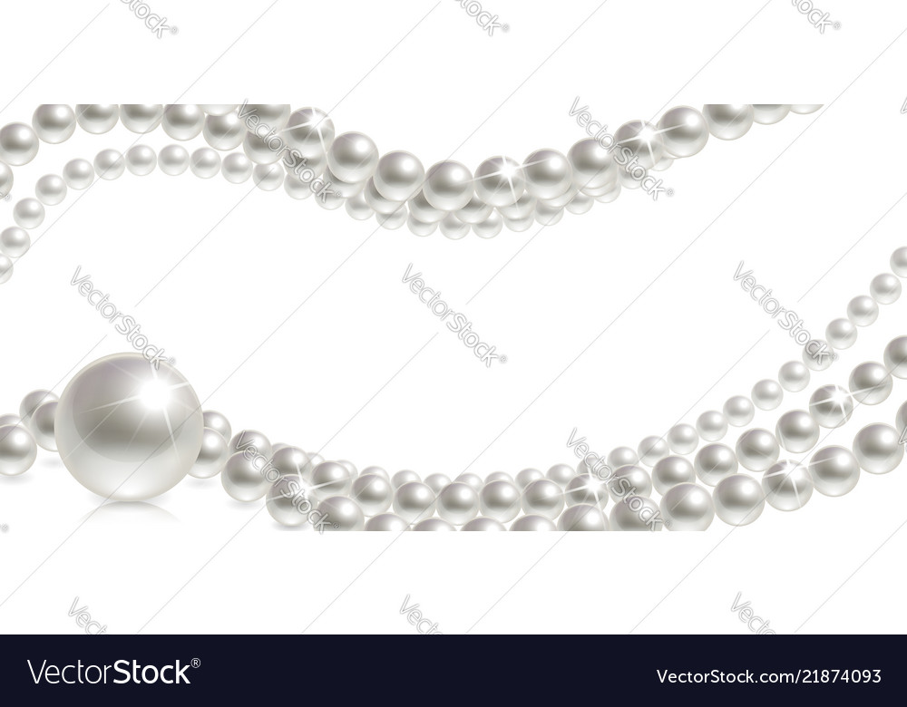 Banner with pearls Royalty Free Vector Image - VectorStock