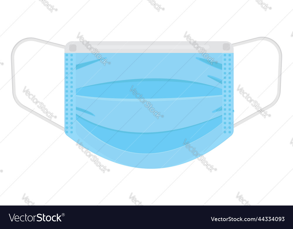 Blue protective mask on a white background