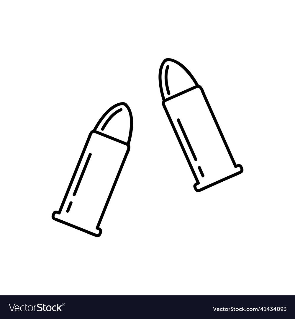 Bullet projectile ammunition cartridge art icon