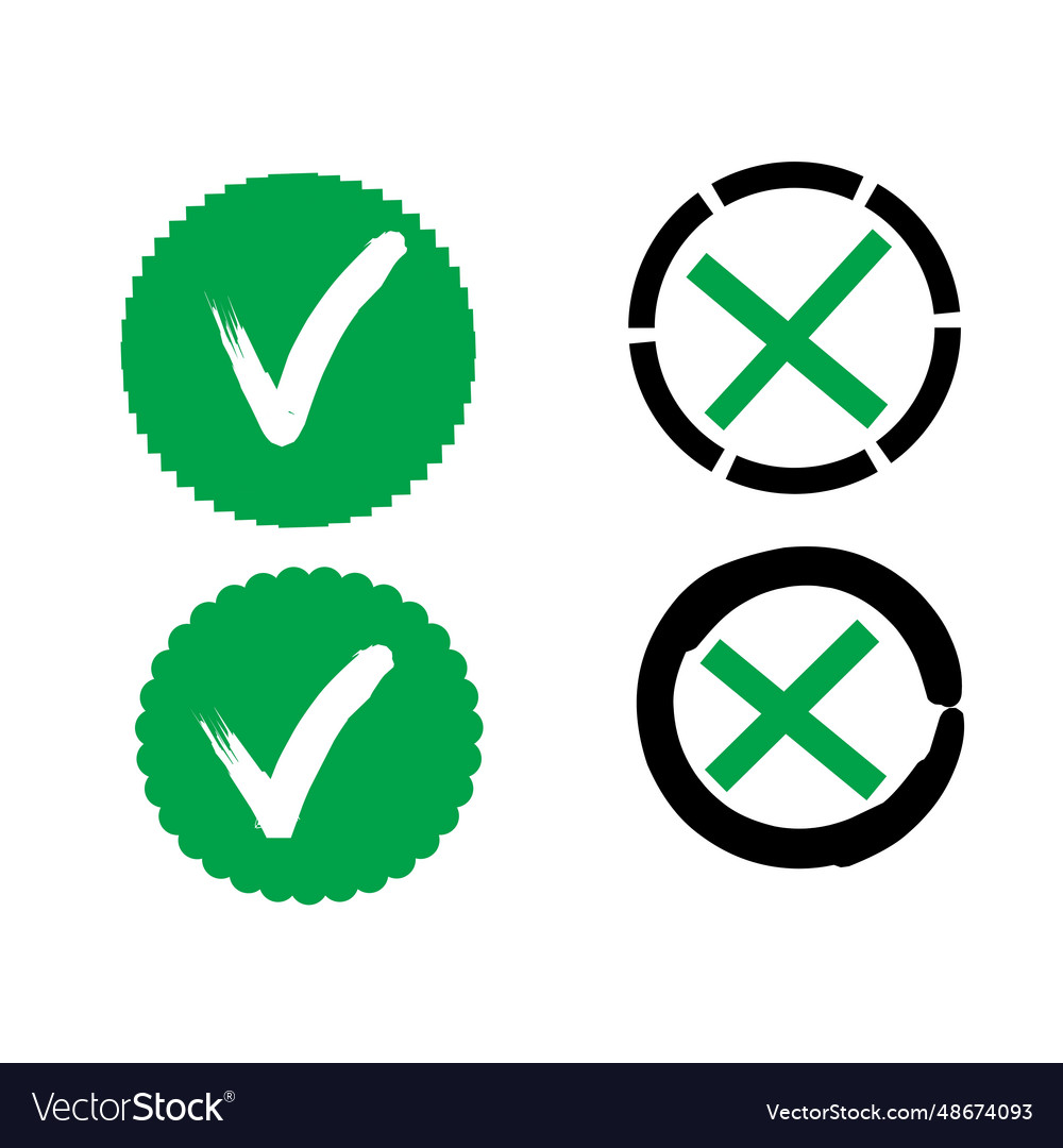 Check mark x or confirm icon set