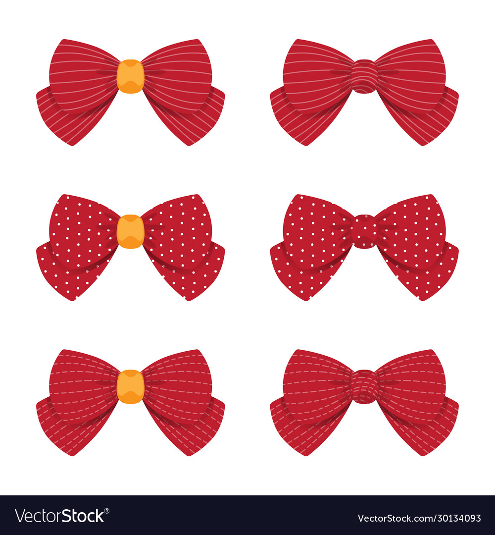 Collection shiny red ribbon bow