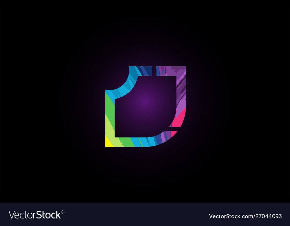 Colored alphabet letter j for company logo icon