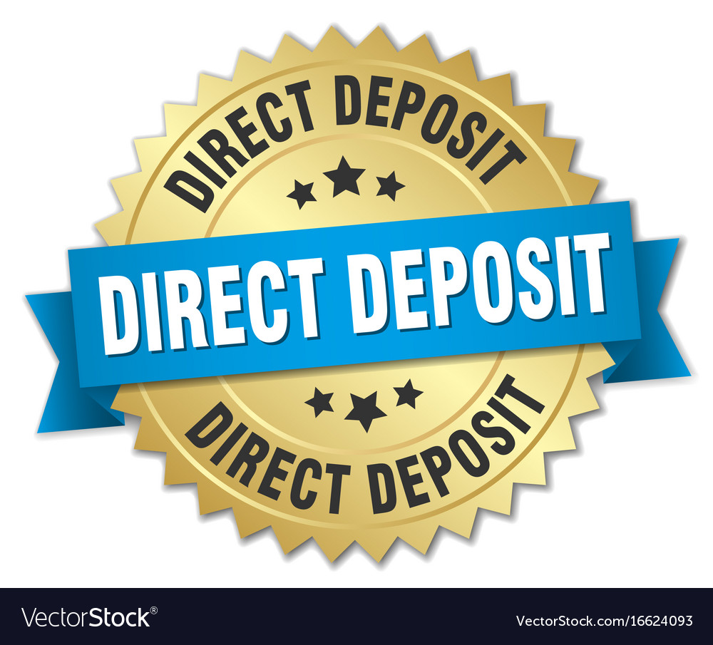 Direct deposit round isolated gold badge