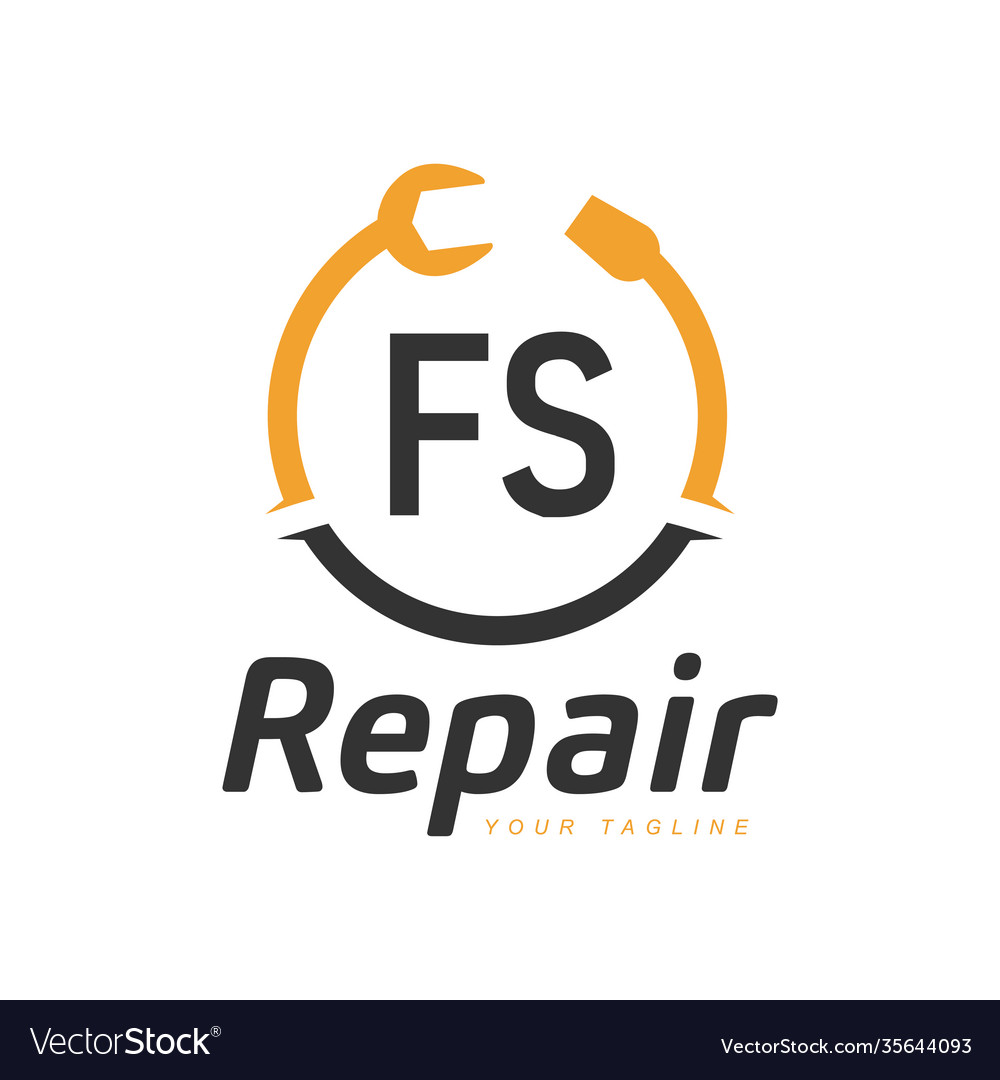 Fs letter design with repairing logo modern