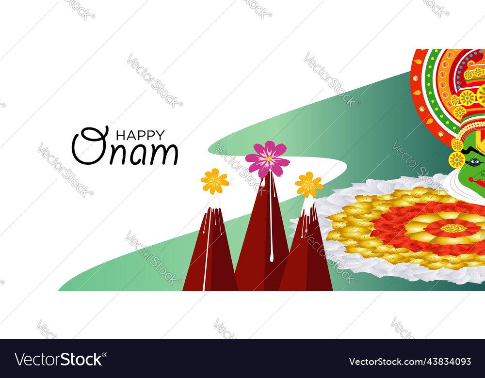 Happy onam pookalam kerala -01 Royalty Free Vector Image