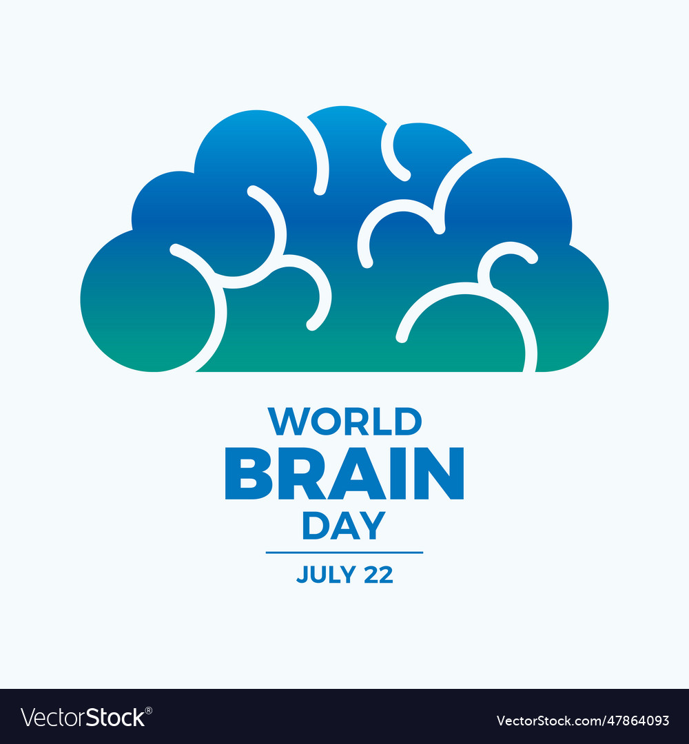 World brain day poster with abstract brain symbol Vector Image