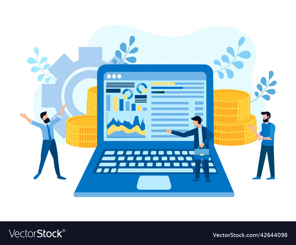 Business team digital communications digital vector image