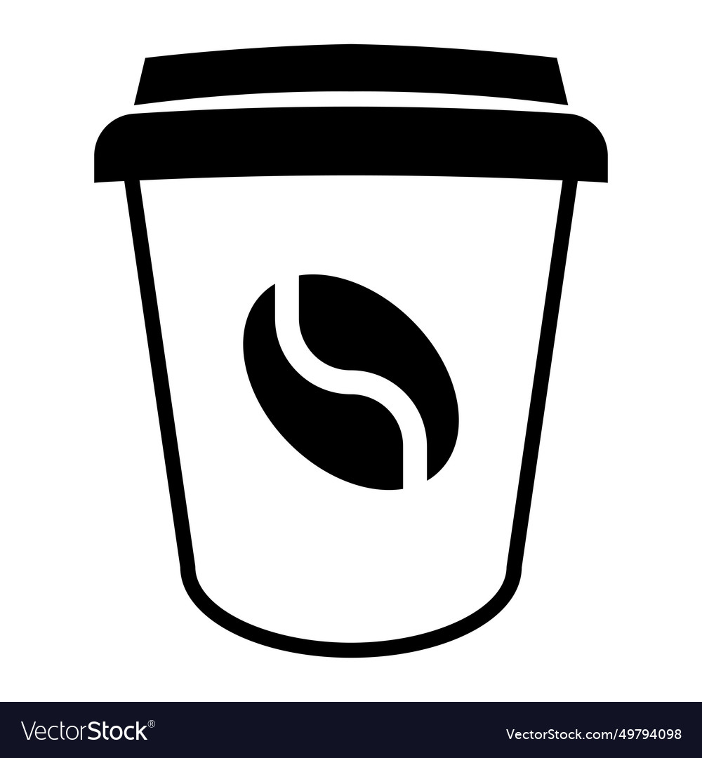 Coffee black icon on white background