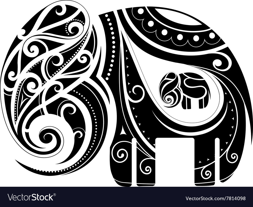 elephant shape ornament royalty free vector image elephant shape