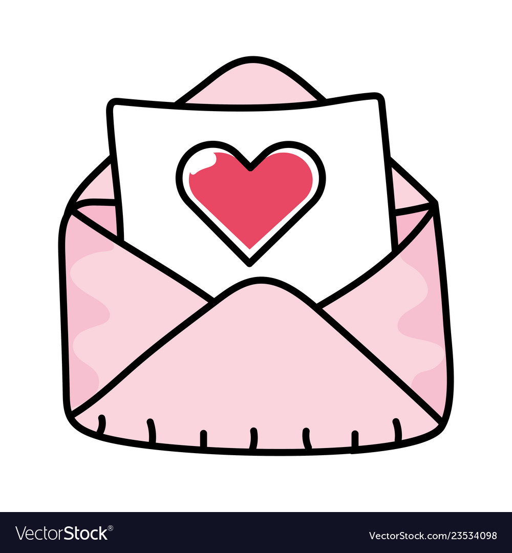 Envelope with heart Royalty Free Vector Image - VectorStock