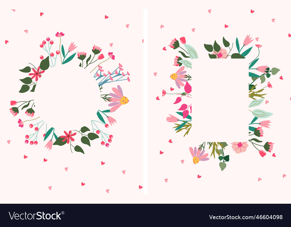 Exquisite floral frames with flowers leaves Vector Image