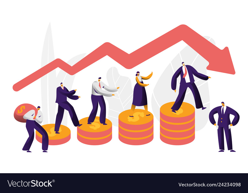 financial-risk-business-character-arrow-concept-vector-image