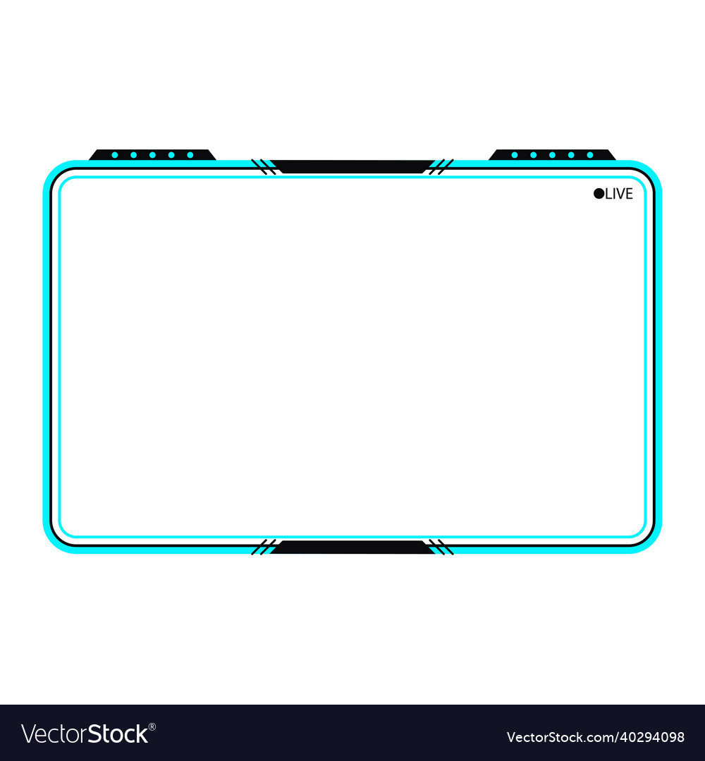 Live gaming overlay panel and border design vector. Modern