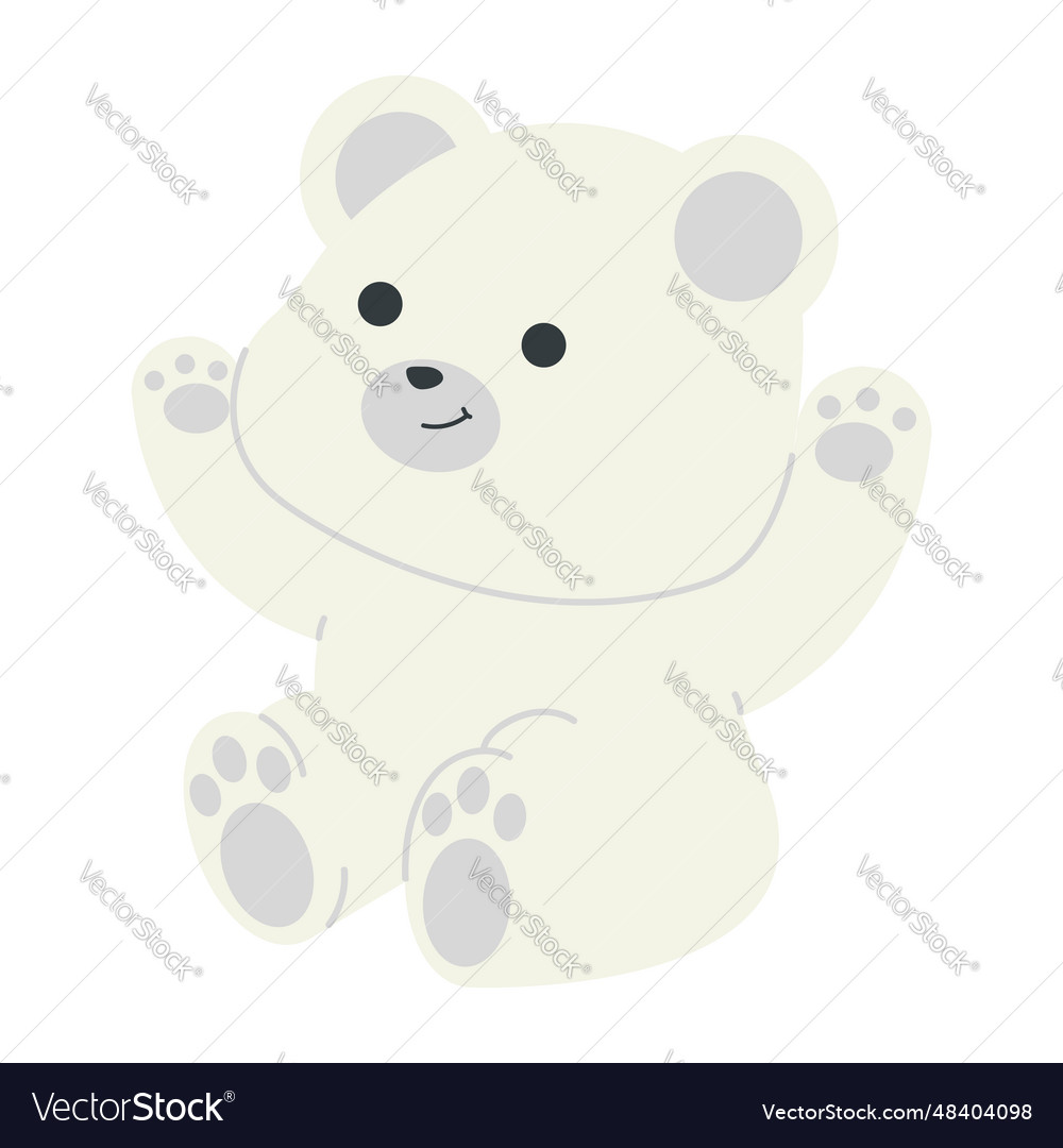 Happy polar bear sitting cartoon