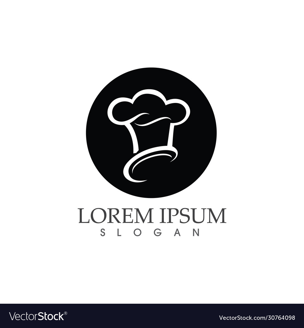 Hat chef food logo template image